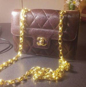 Chanel caviar brown flap bag
